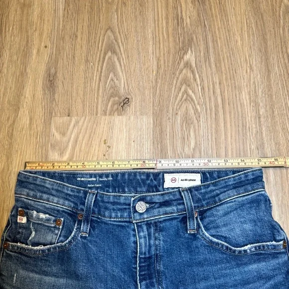 AG-ED Ex-Boyfriend Slouchy Jeans Size 27 Italian Denim Raw Hem - Picture 16 of 16